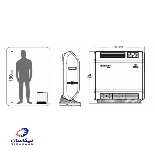 هیتر برقی فن‌دار 2 کیلووات مدل EH-0020 انرژی