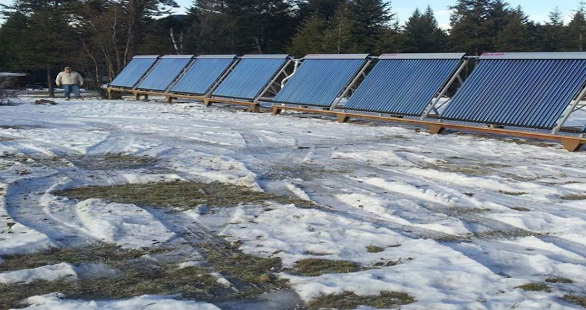آبگرمکن خورشیدی در زمستان
