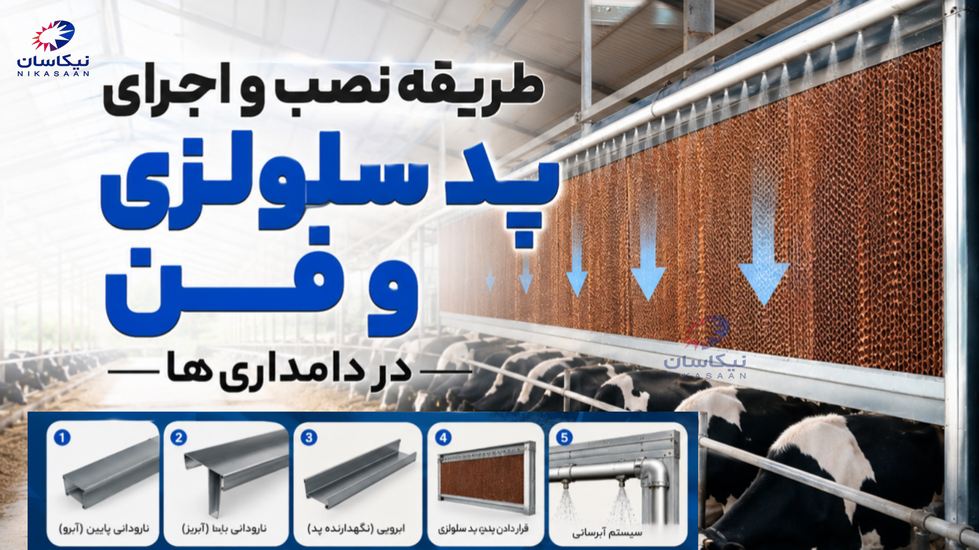 طریقه نصب و اجرای پد سلولزی و فن